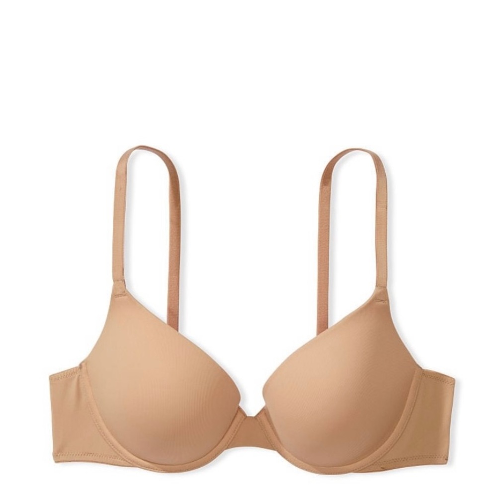 NWT Victoria's Secret Pink Wear Everywhere Push Up Bra 32DD Nude